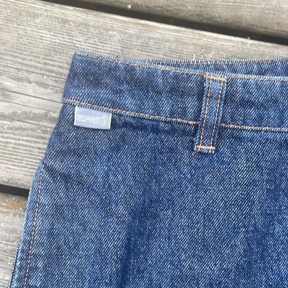 Esprit Dark Wash Raw Hem Denim Skirt - Picture 2 of 9